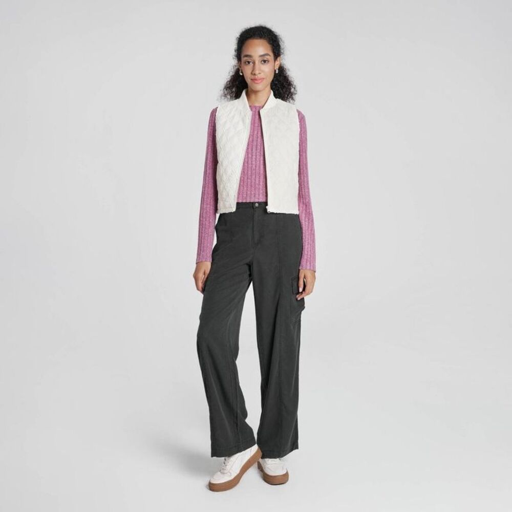 Wild Fable - Women's Quilted Vest - Wild Fable Cream M Cream - Picture 3 of 4